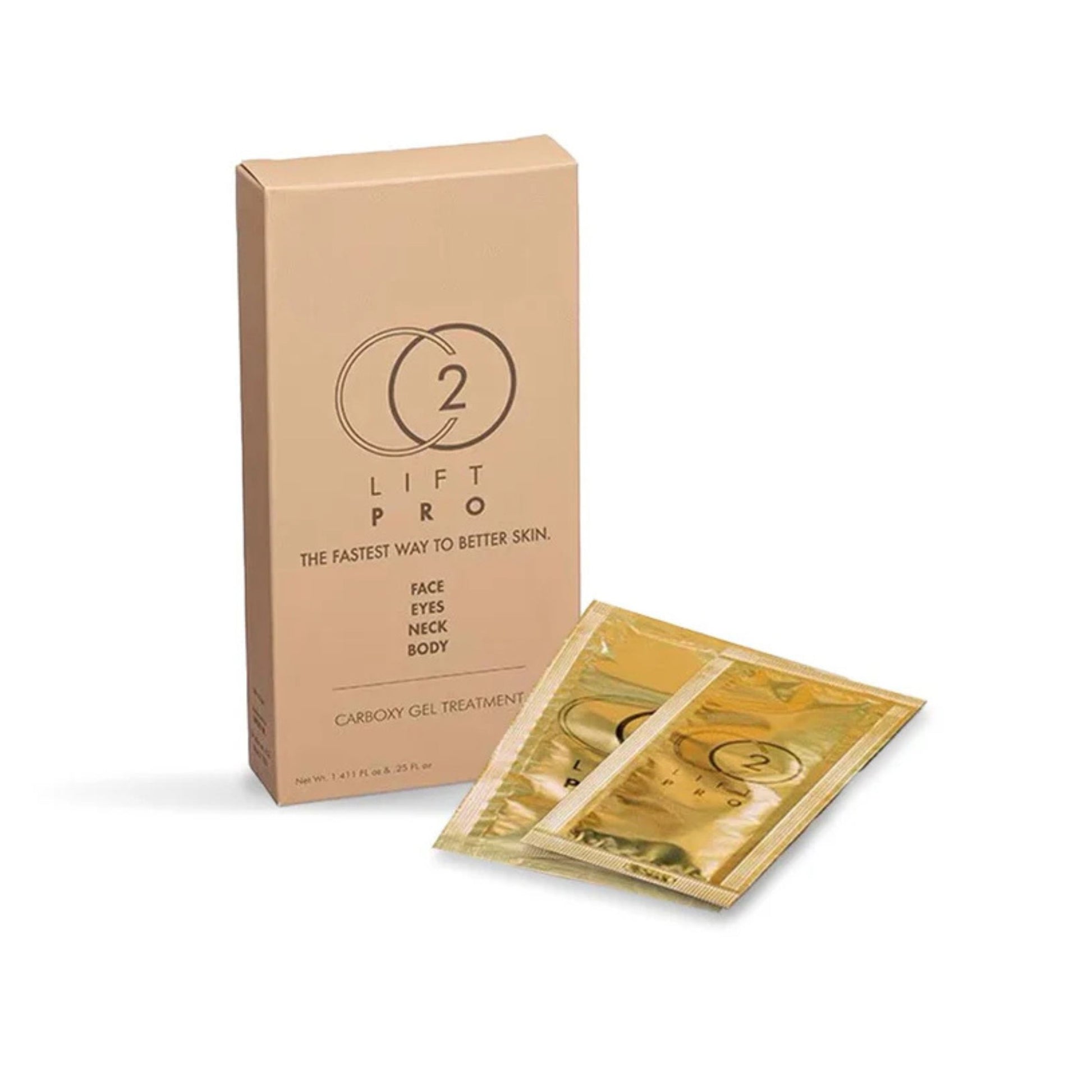 CO2Lift Pro Single Carboxy Gel Treatment box with packets