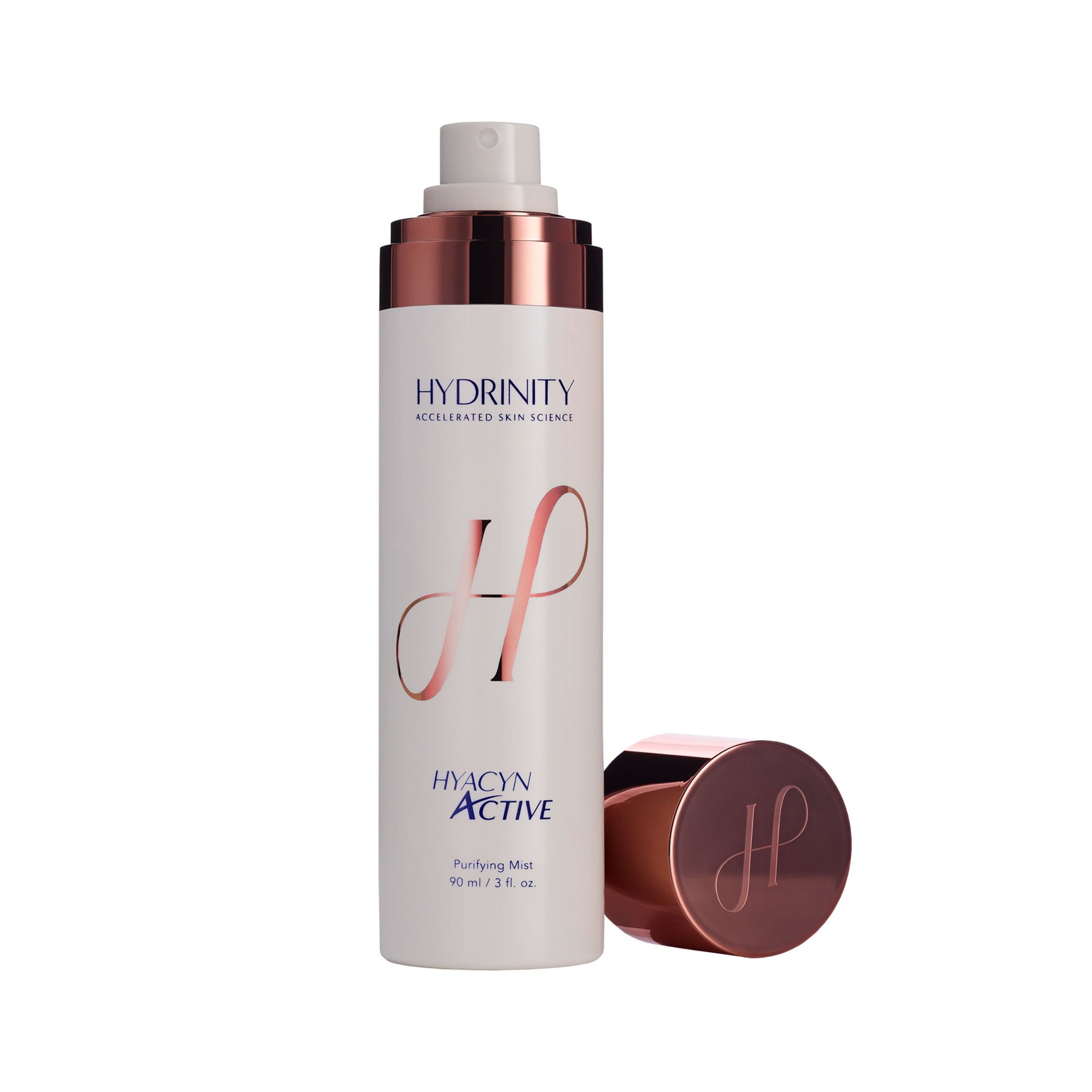 Hydrinity Hyacyn Active Purifying Mist bottle without cap on