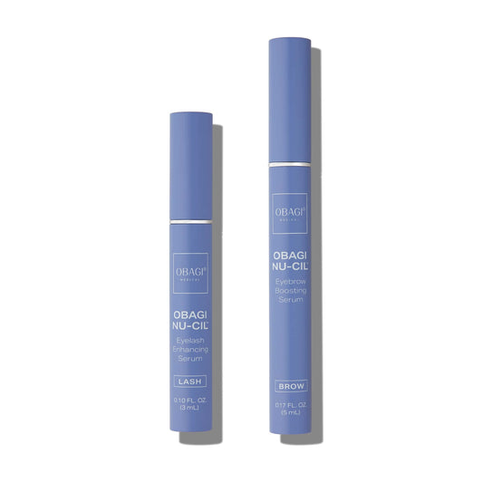 Obagi Lash and Brow Growth Serum tubes side by side