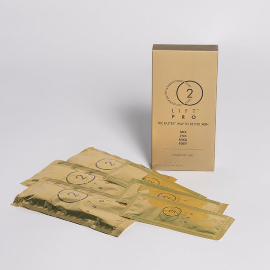 Box packaging and single packet packaging of CO2Lift Pro Gel Treatment Mask