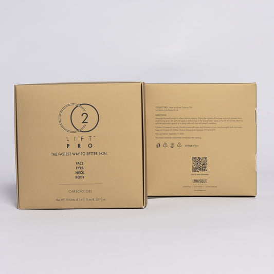 Box packaging of the CO2 Lift Pro Carboxytherapy Gel Treatment 