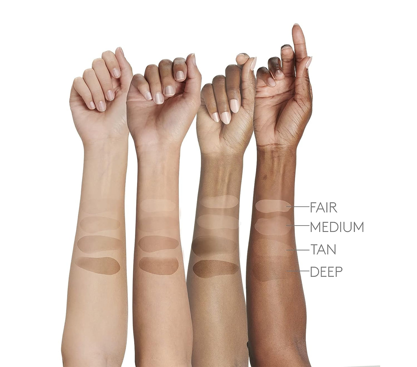 Colorescience Face Shield Flex SPF 50 shown on different skin tones